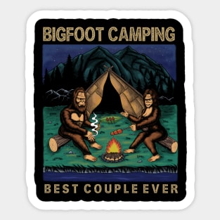 Bigfoot camping Sticker